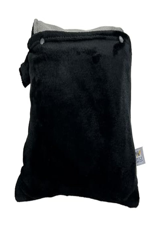 Wolf Essentials AnyWear Collection - CozyCarry Recycled Fleece 6-Pocket Scarf, Black - Image 4